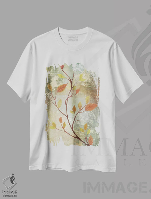 تیشرت سفید طرح دار برداشت محصول II، آبستره اثر کارن اسمیت | فروشگاه ایماژ