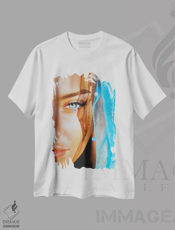 تیشرت سفید طرح دار تابش خورشید، هنر فاخر معاصر اثر کرستنی | immage.ir