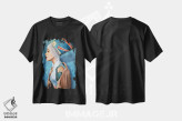 تیشرت مشکی طرح دار الهه سقوط کرده، هنر فاخر معاصر اثر کرستنی | فروشگاه ایماژ