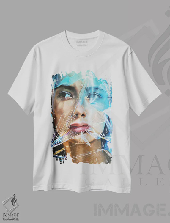 تیشرت سفید طرح دار فراتر از واقعیت، دکوراسیون جایگزین اثر کرستنی | immage.ir