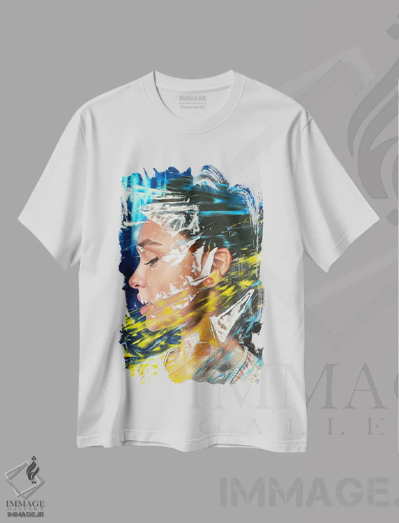 تیشرت سفید طرح دار امید، هنر فاخر معاصر اثر کرستنی | فروشگاه ایماژ