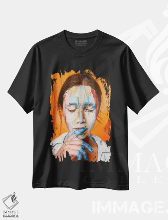 تیشرت مشکی طرح دار جادوگری، هنر فاخر معاصر اثر کرستنی | immage.ir