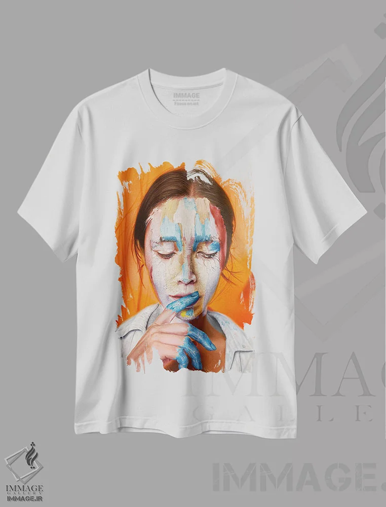 تیشرت سفید طرح دار جادوگری، هنر فاخر معاصر اثر کرستنی | فروشگاه ایماژ