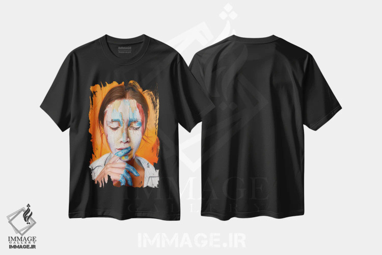تیشرت مشکی طرح دار جادوگری، هنر فاخر معاصر اثر کرستنی | immage.ir