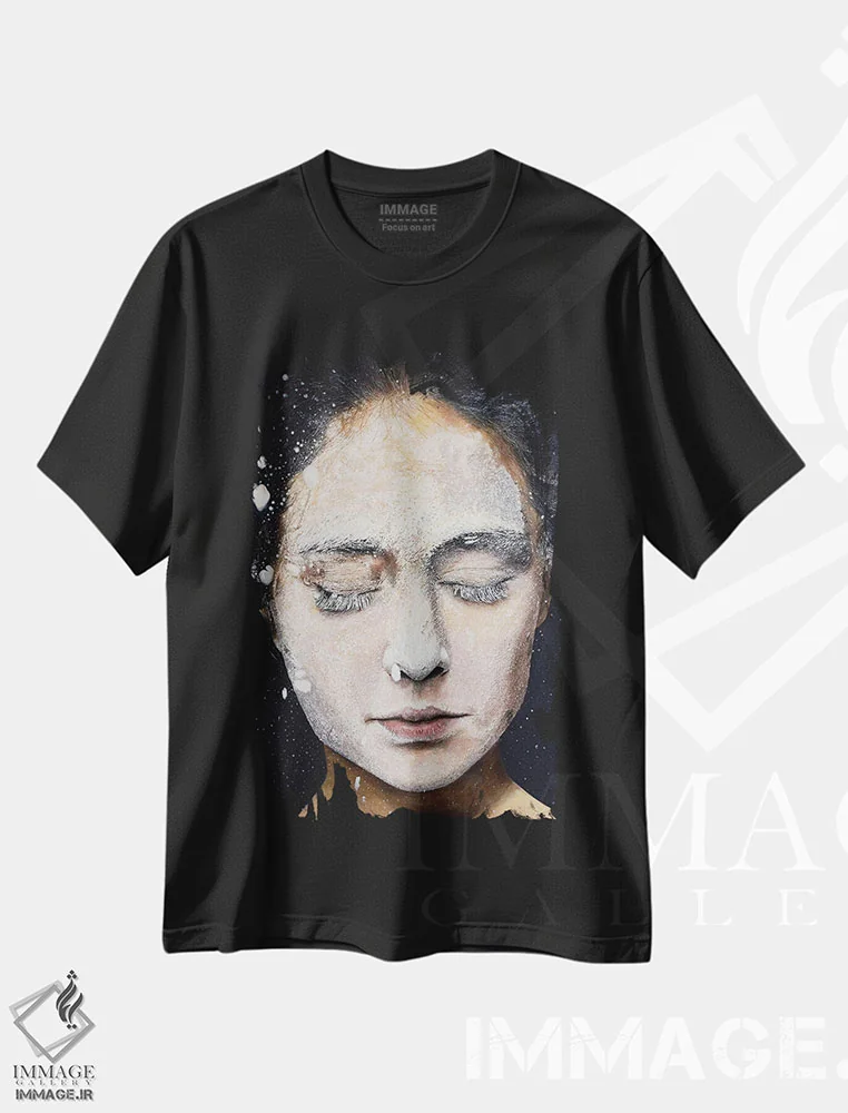 تیشرت مشکی طرح دار آرد شماره ۲، هنر فاخر معاصر اثر کرستنی | immage.ir