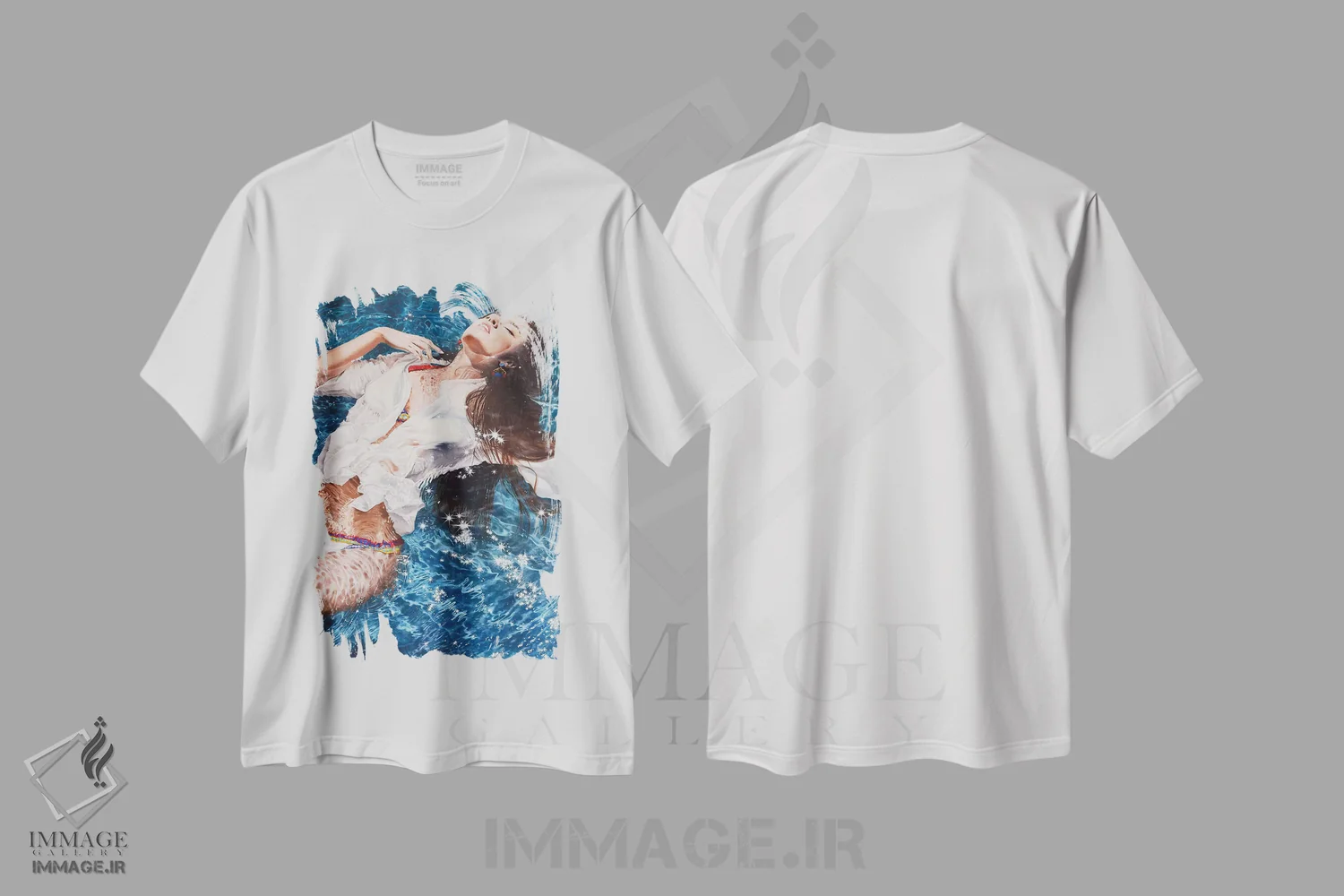 تیشرت سفید طرح دار به خواب رفتن، هنر فاخر معاصر اثر کرستنی | immage.ir