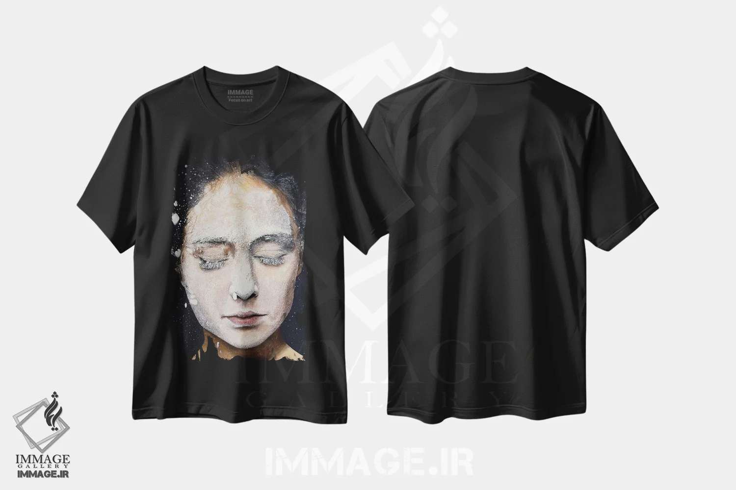 تیشرت مشکی طرح دار آرد شماره ۲، هنر فاخر معاصر اثر کرستنی | immage.ir