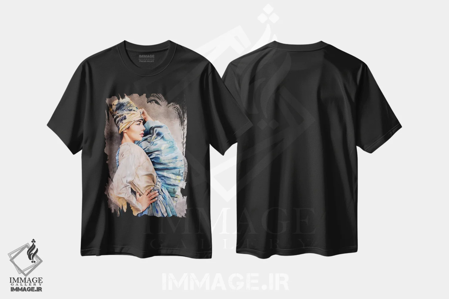 تیشرت مشکی طرح دار آزادی، هنر فاخر معاصر اثر کرستنی | فروشگاه ایماژ