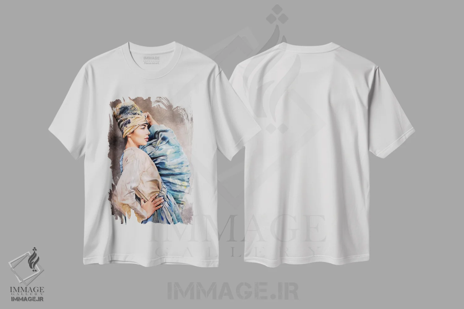 تیشرت سفید طرح دار آزادی، هنر فاخر معاصر اثر کرستنی | immage.ir
