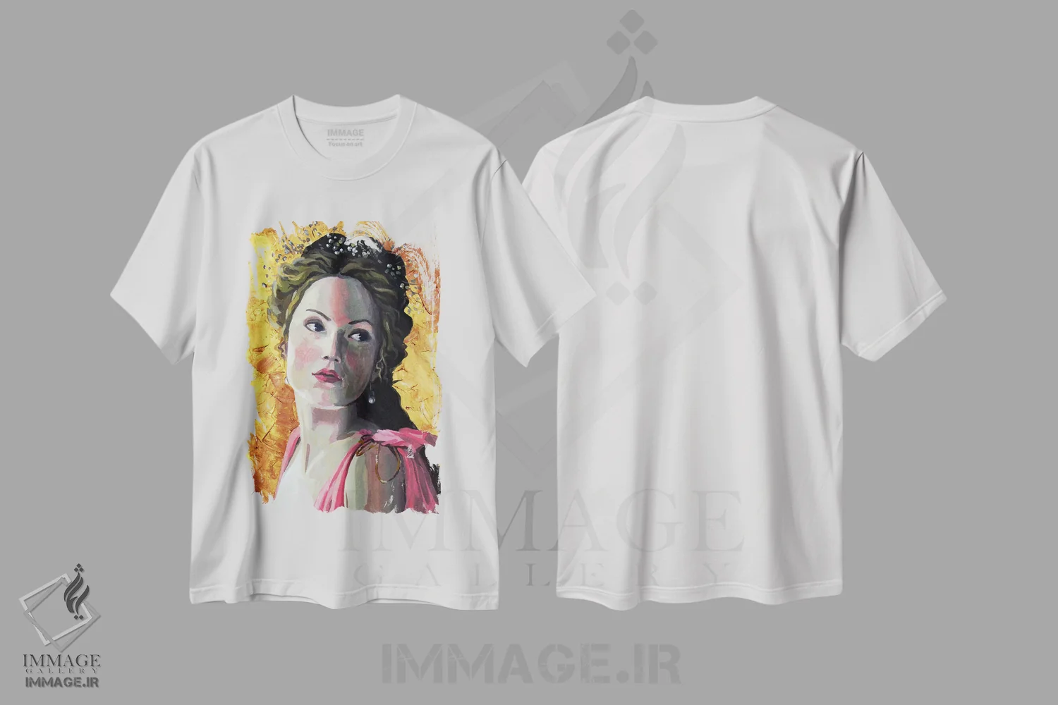 تیشرت سفید طرح دار آفرودیت، هنر فاخر معاصر اثر کاترینا بورتسووا | فروشگاه ایماژ
