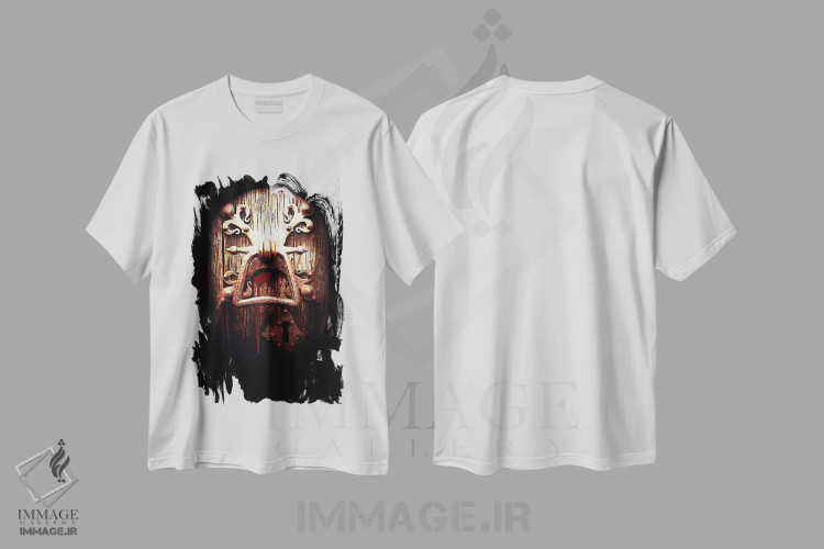تیشرت سفید طرح دار درهای اسرارآمیز، هنر دیجیتال اثر کاترینا بورتسووا | immage.ir
