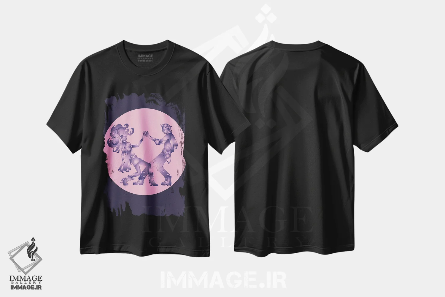 تیشرت مشکی طرح دار دو نفر یکی شده، هنر دیجیتال اثر کاترینا بورتسووا | immage.ir