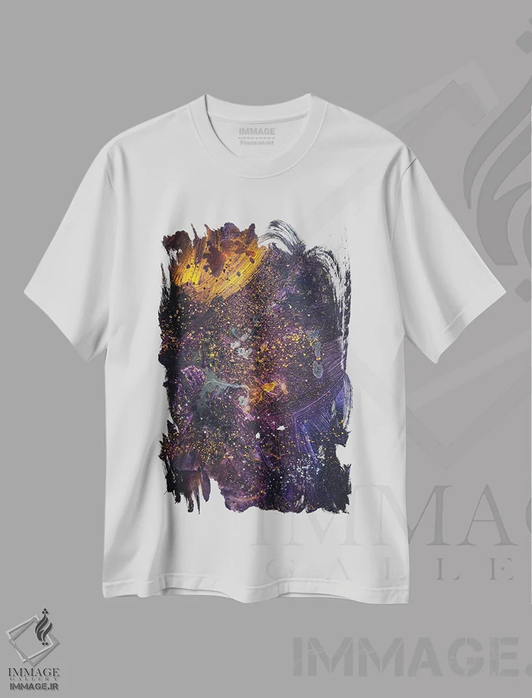تیشرت سفید طرح دار کیهان اثر کاترینا بورتسووا | فروشگاه ایماژ