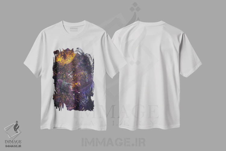 تیشرت سفید طرح دار کیهان اثر کاترینا بورتسووا | فروشگاه ایماژ