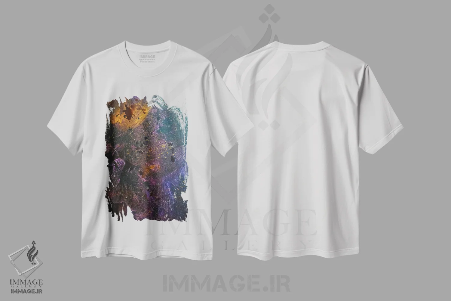 تیشرت سفید طرح دار کهکشان اثر کاترینا بورتسووا | فروشگاه ایماژ