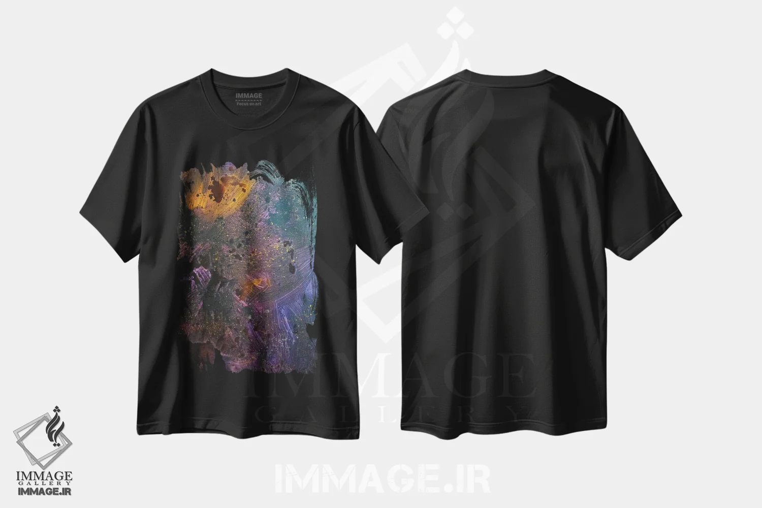 تیشرت مشکی طرح دار کهکشان اثر کاترینا بورتسووا | immage.ir