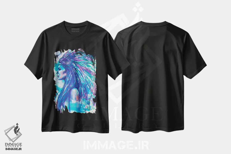 تیشرت مشکی طرح دار روح آزاد، مدیوم اثر کاترینا بورتسووا | فروشگاه ایماژ