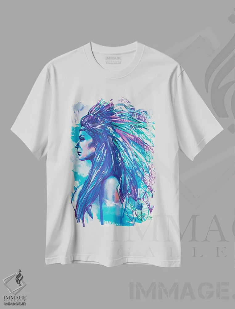 تیشرت سفید طرح دار روح آزاد، مدیوم اثر کاترینا بورتسووا | immage.ir