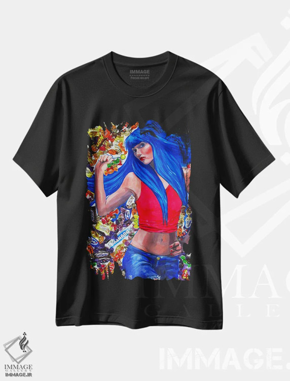 تیشرت مشکی طرح دار زندگی آب نباتی، دکور معاصر اثر کاترینا بورتسووا | immage.ir