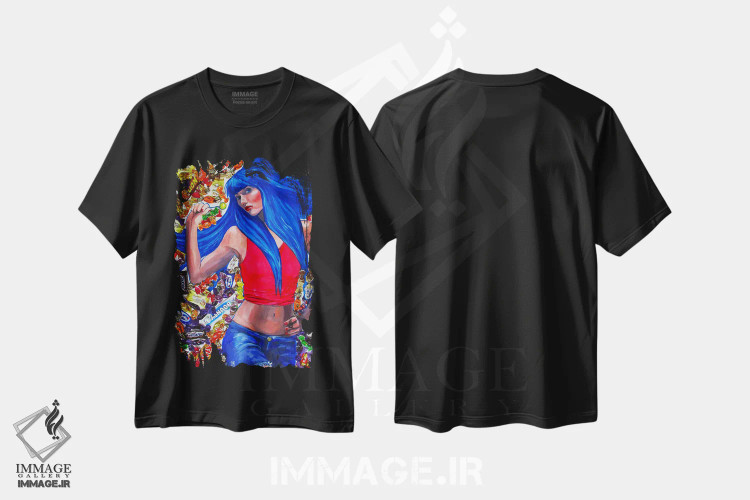 تیشرت مشکی طرح دار زندگی آب نباتی، دکور معاصر اثر کاترینا بورتسووا | immage.ir