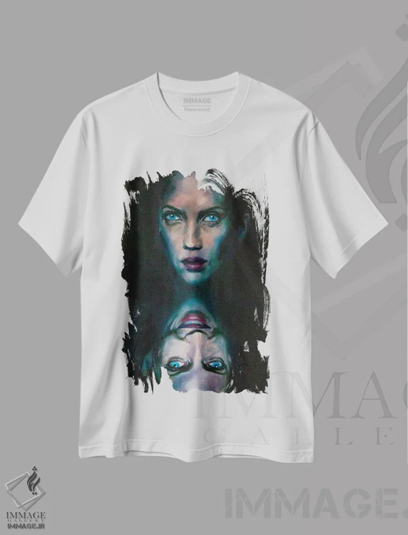 تیشرت سفید طرح دار انعکاس، دکور معاصر اثر کاترینا بورتسووا | فروشگاه ایماژ