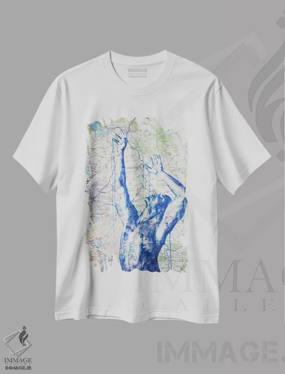 تیشرت سفید طرح دار به دام انداختن لایپزیگ، هنر دیجیتال اثر کاترینا بورتسووا | فروشگاه ایماژ