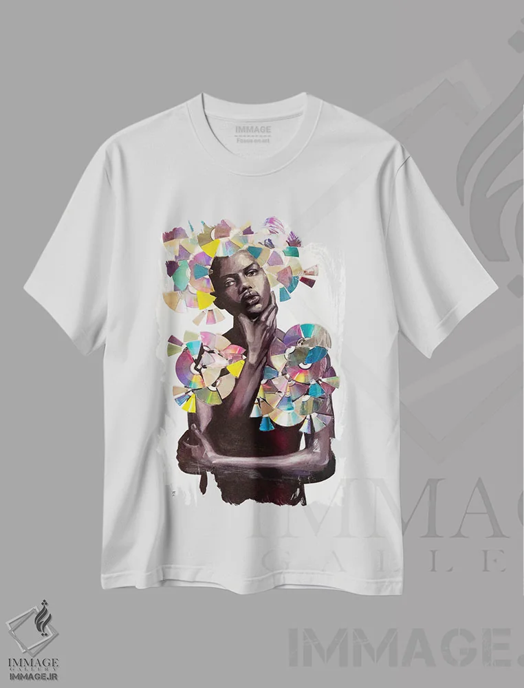 تیشرت سفید طرح دار موسیقی، هنر آمریکایی آفریقایی تبار اثر کاترینا بورتسووا | immage.ir