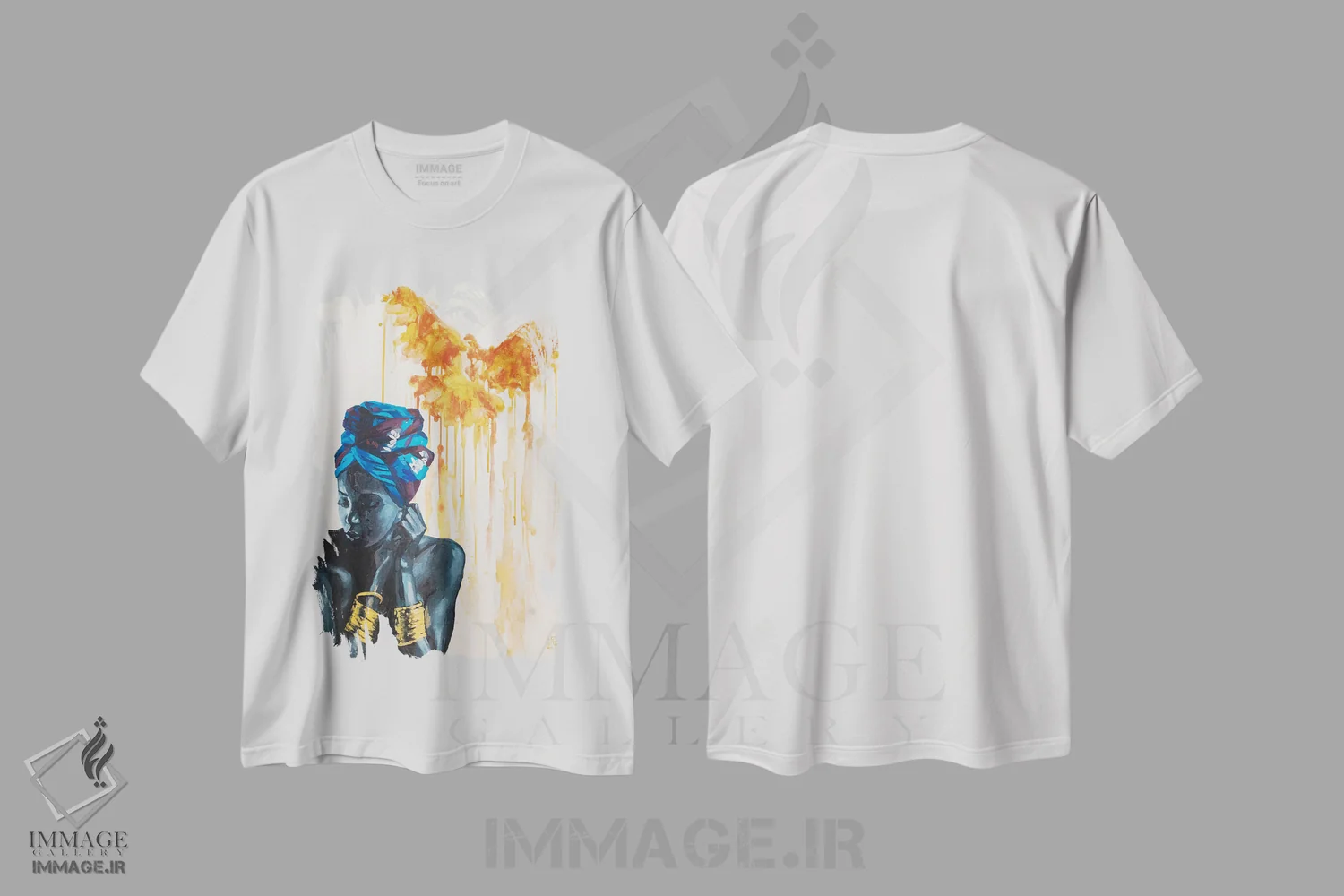 تیشرت سفید طرح دار آزادی، هنر آمریکایی آفریقایی تبار اثر کاترینا بورتسووا | immage.ir