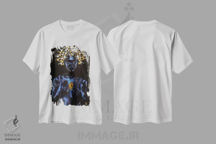 تیشرت سفید طرح دار در مخفی، هنر آمریکایی آفریقایی تبار اثر کاترینا بورتسووا | immage.ir