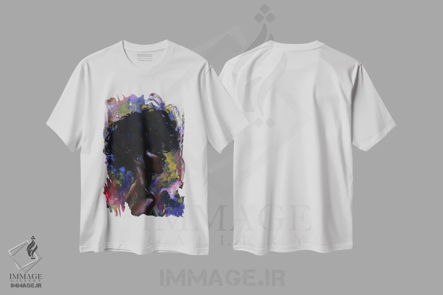 تیشرت سفید طرح دار دختر مد روز، هنر آمریکایی آفریقایی تبار اثر کاترینا بورتسووا | immage.ir