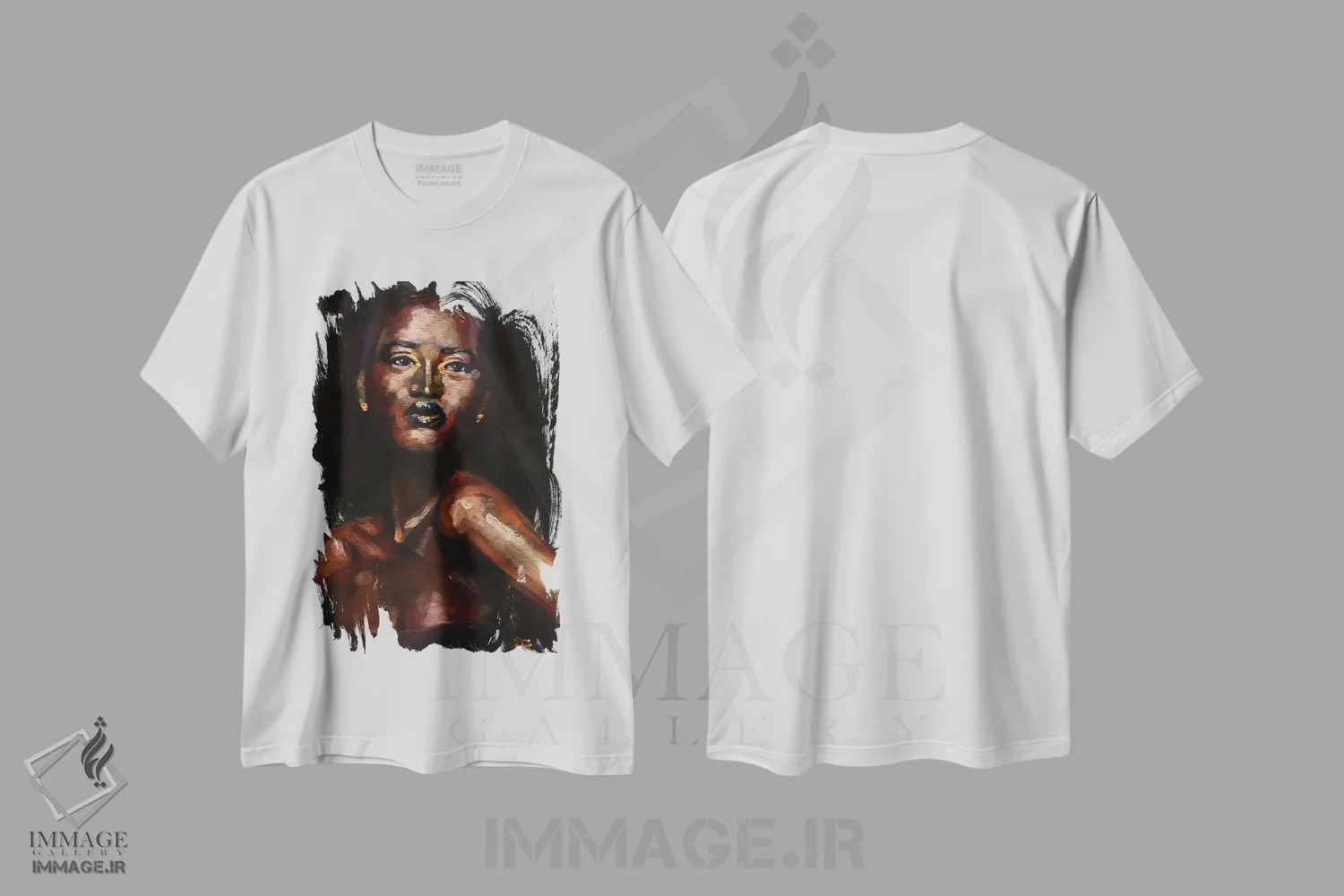 تیشرت سفید طرح دار ملکه شب، هنر آمریکایی آفریقایی تبار اثر کاترینا بورتسووا | immage.ir