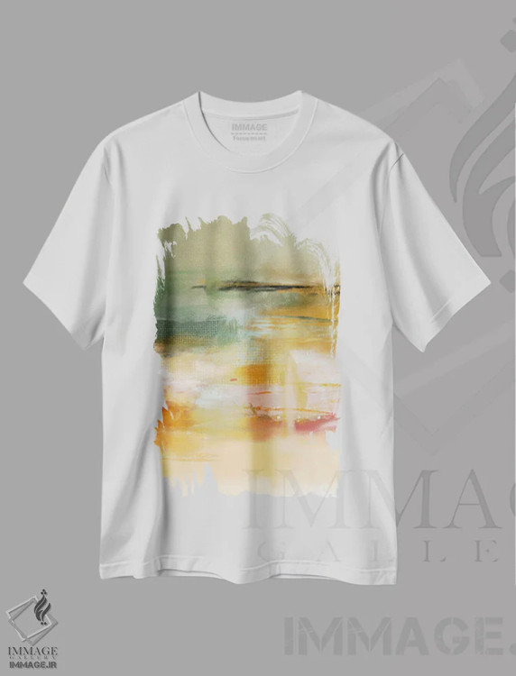 تیشرت سفید طرح دار درباره زمان ۱ اثر کارین تونیا گریم | فروشگاه ایماژ