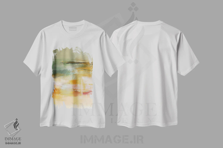 تیشرت سفید طرح دار درباره زمان ۱ اثر کارین تونیا گریم | فروشگاه ایماژ