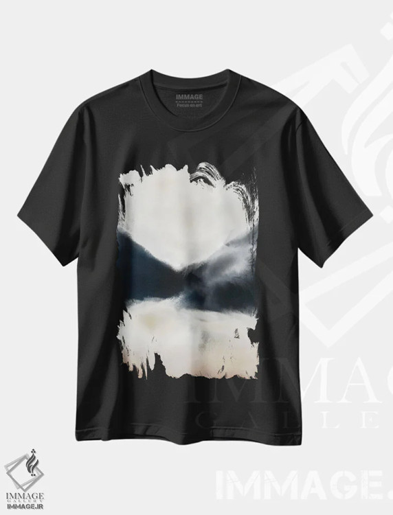 تیشرت مشکی طرح دار مجموعه کوه ها II، آبستره اثر کارین تونیا گریم | فروشگاه ایماژ