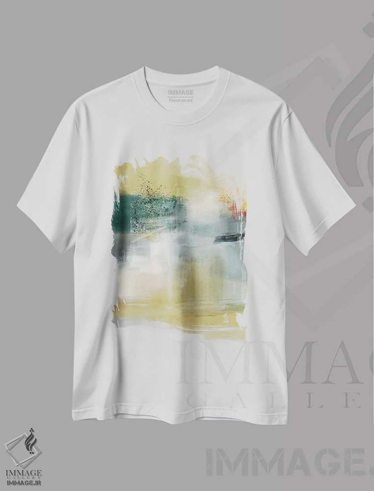تیشرت سفید طرح دار ترکیب اکریلیک اثر کارین تونیا گریم | فروشگاه ایماژ