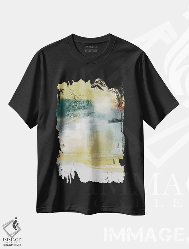 تیشرت مشکی طرح دار ترکیب اکریلیک اثر کارین تونیا گریم | immage.ir