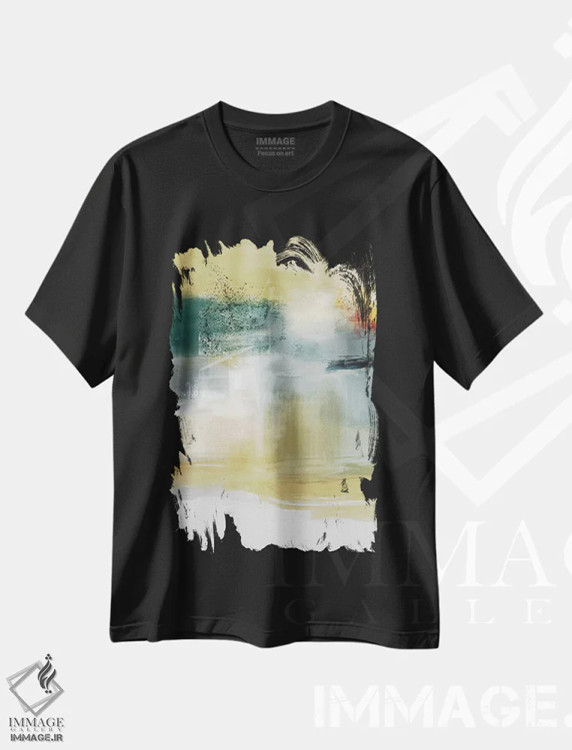 تیشرت مشکی طرح دار ترکیب اکریلیک اثر کارین تونیا گریم | immage.ir