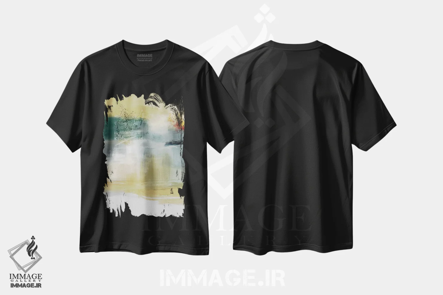 تیشرت مشکی طرح دار ترکیب اکریلیک اثر کارین تونیا گریم | immage.ir