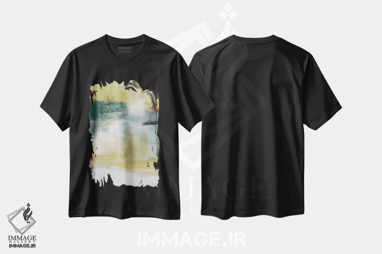 تیشرت مشکی طرح دار ترکیب اکریلیک اثر کارین تونیا گریم | immage.ir