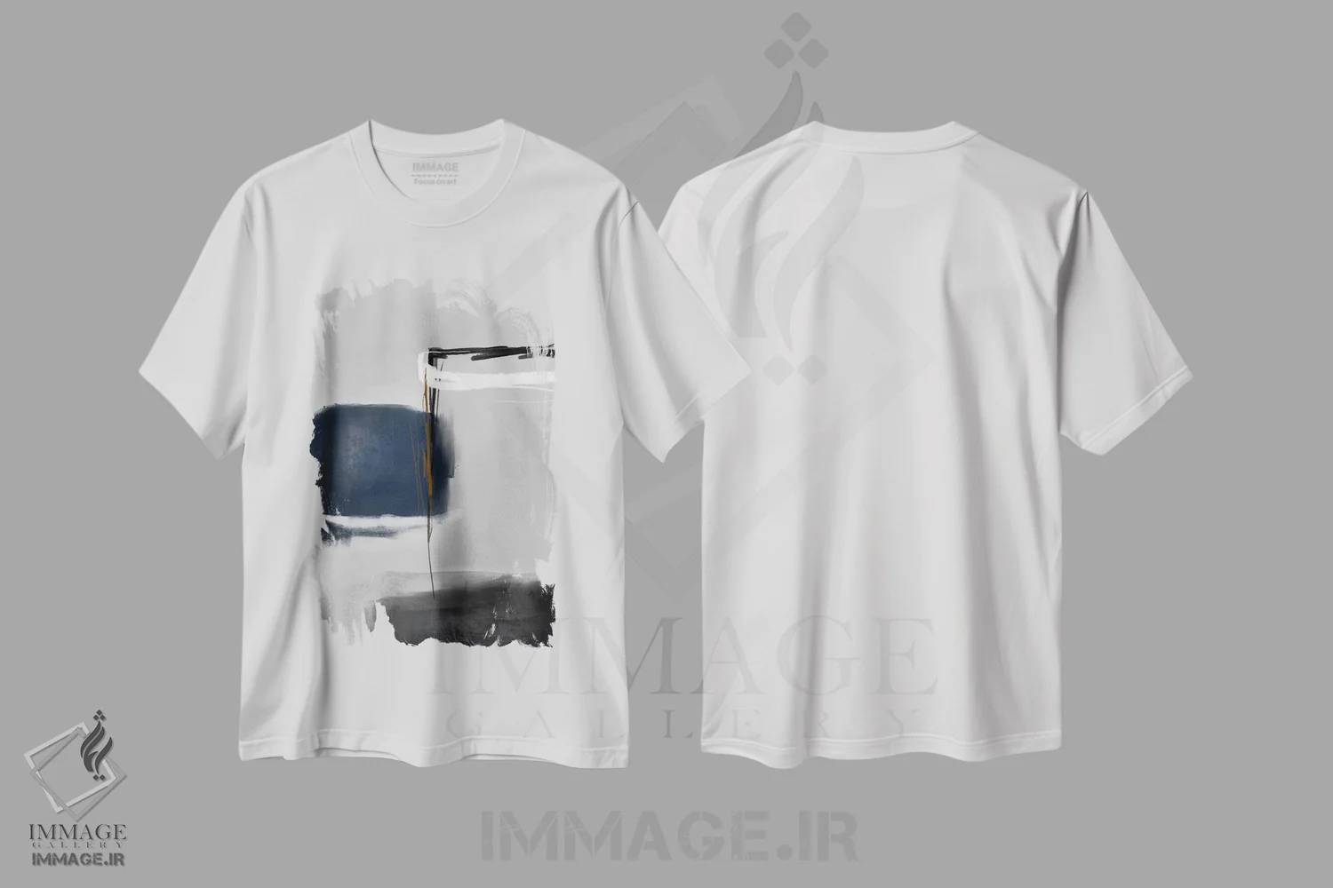 تیشرت سفید طرح دار رنگ های اکریلیک VII اثر کارین تونیا گریم | immage.ir