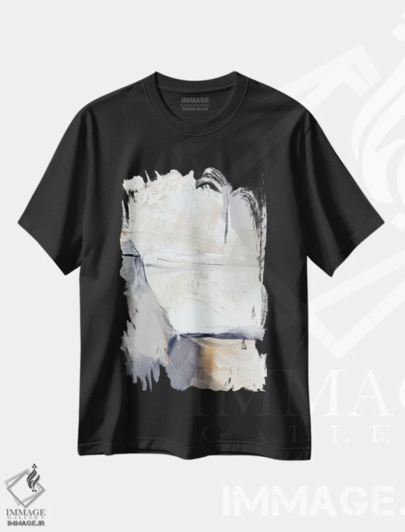 تیشرت مشکی طرح دار آرام گرفته اثر کارین تونیا گریم | immage.ir