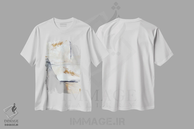 تیشرت سفید طرح دار آرام گرفته VII، آبستره اثر کارین تونیا گریم | فروشگاه ایماژ