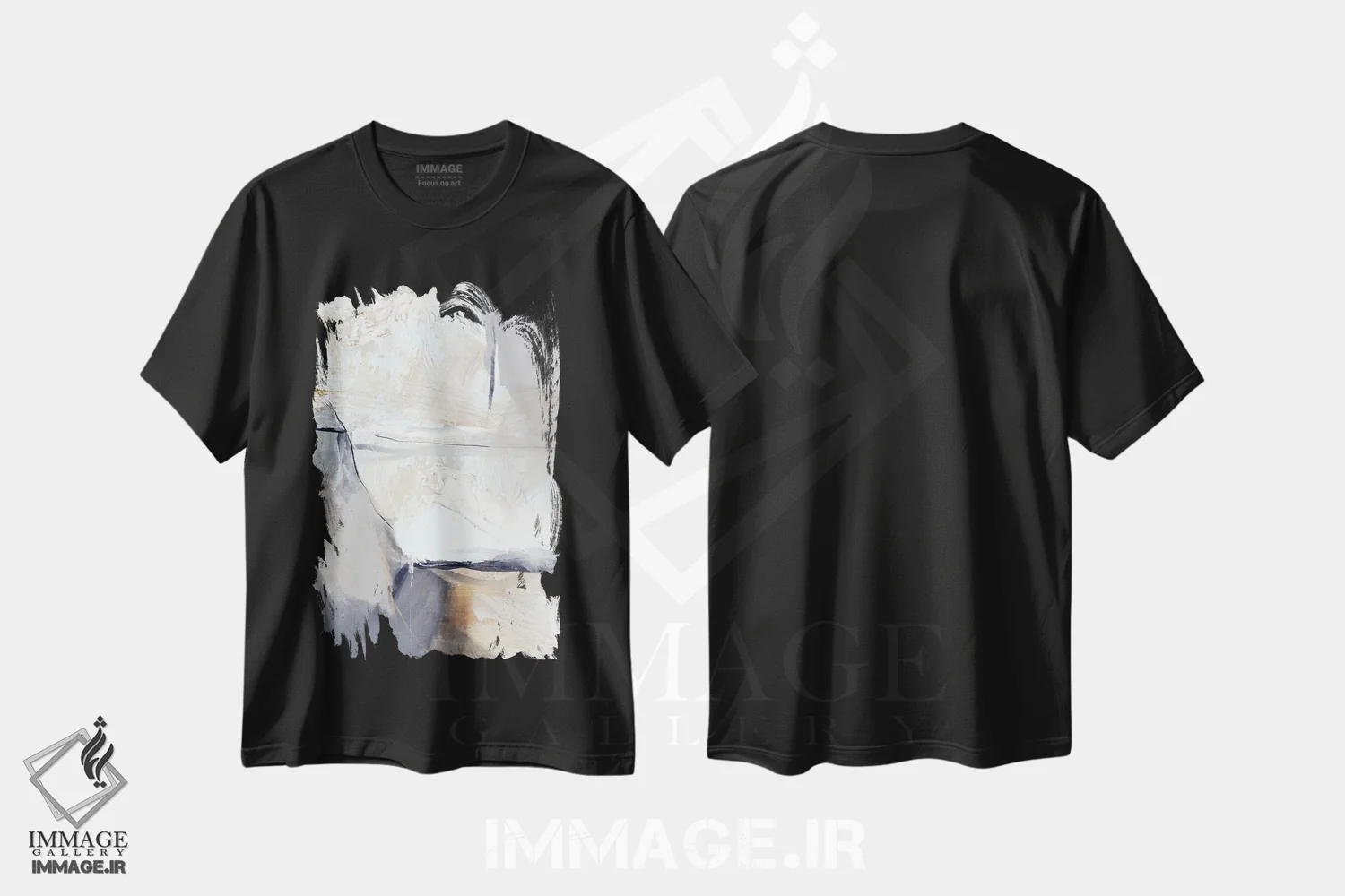 تیشرت مشکی طرح دار آرام گرفته اثر کارین تونیا گریم | immage.ir
