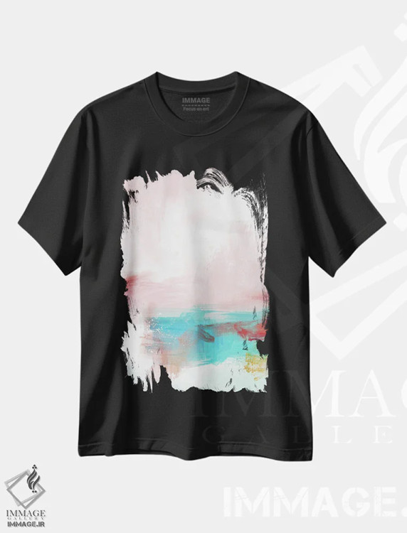 تیشرت مشکی طرح دار رنگارنگ ترین II اثر کارین تونیا گریم | فروشگاه ایماژ