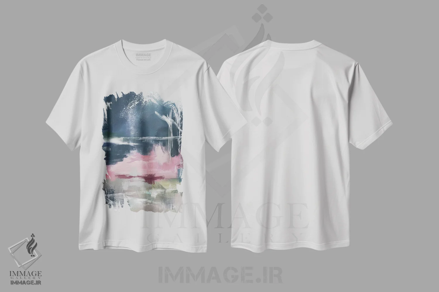 تیشرت سفید طرح دار رنگارنگ ترین III اثر کارین تونیا گریم | فروشگاه ایماژ