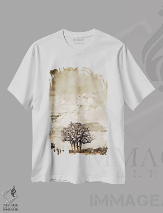 تیشرت سفید طرح دار سلسله مراتب بائوباب III، عکاسی هنری فاخر اثر کلاوس تیدگه | immage.ir
