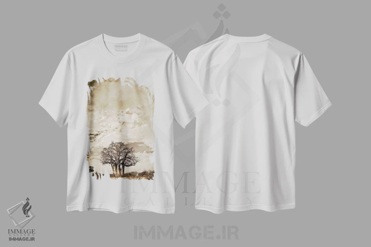 تیشرت سفید طرح دار سلسله مراتب بائوباب III، عکاسی هنری فاخر اثر کلاوس تیدگه | immage.ir