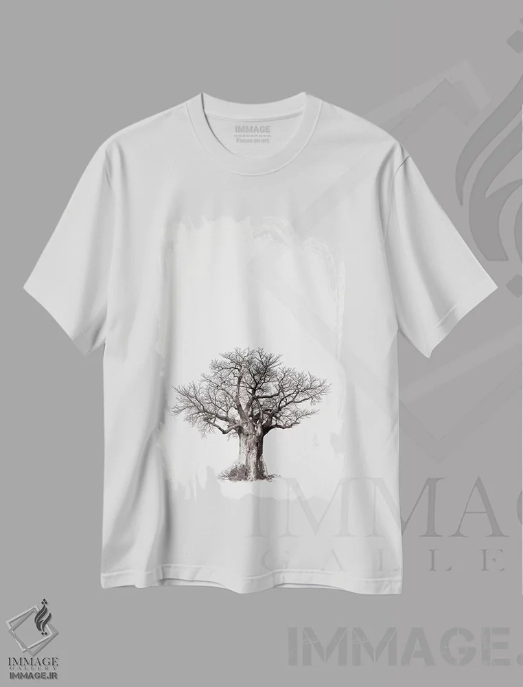 تیشرت سفید طرح دار میراث بائوباب IV، تزئینی اثر کلاوس تیدگه | immage.ir