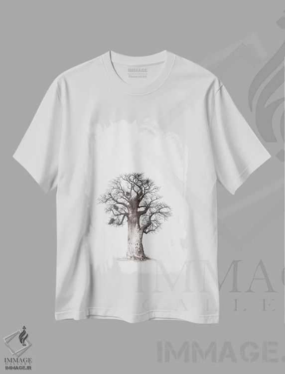 تیشرت سفید طرح دار میراث بائوباب V، تزئینی اثر کلاوس تیدگه | فروشگاه ایماژ