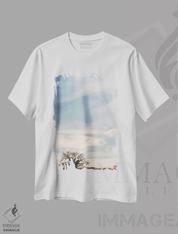 تیشرت سفید طرح دار بائوباب نای نای V، عکاسی هنری فاخر اثر کلاوس تیدگه | immage.ir